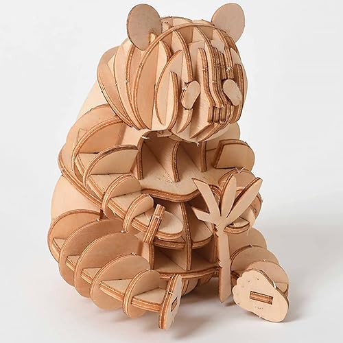 Miniatura 2 de Rompecabezas 3D de oso panda de madera 3D rompecabezas de bricolaje hecho a mano rompecabezas de rompecabezas para niños Panda