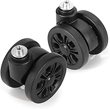 Domiella 2 Pack Luggage Replacement Wheels, Universal Suitcase Swivel Caster Wheels, Rubber Suitcase Trolley Repair Kit, OD 55 mm