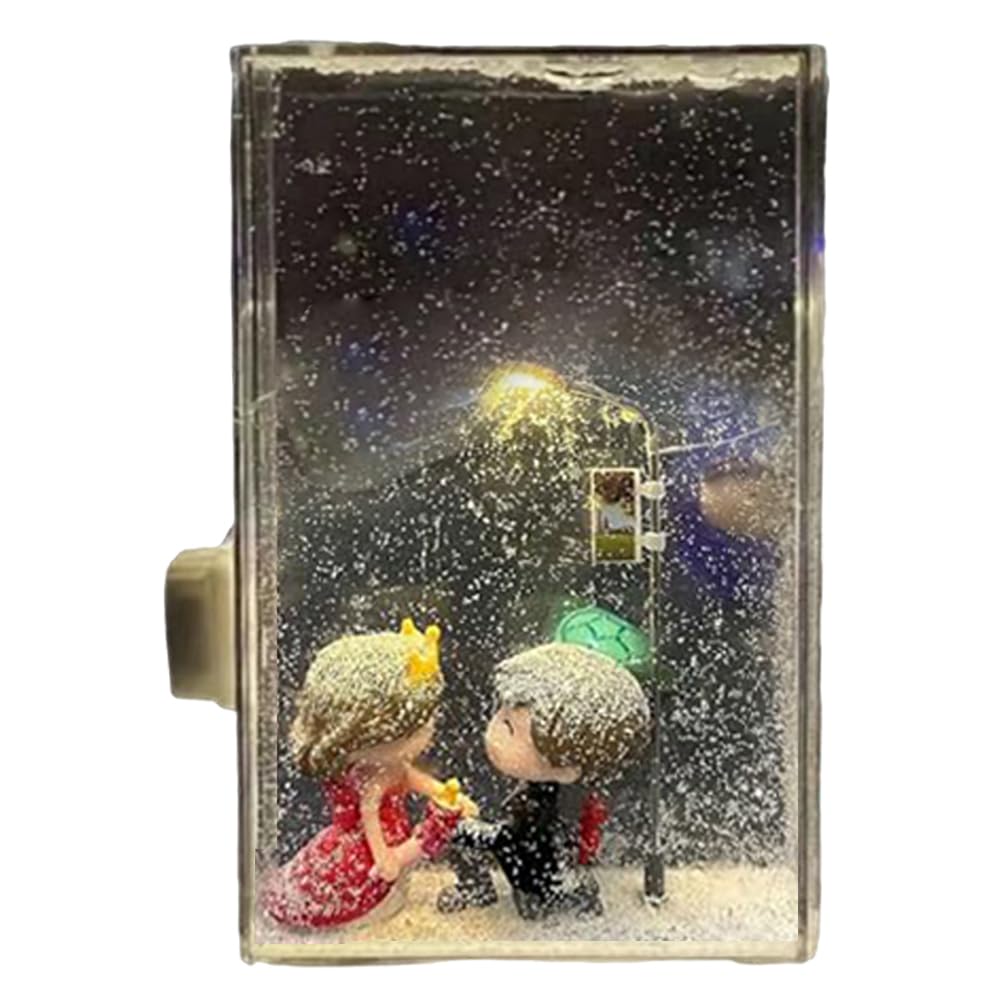 WMFASBAG Christmas Snow Scene Night Light, Snowy Lamp Material Pack Snowy