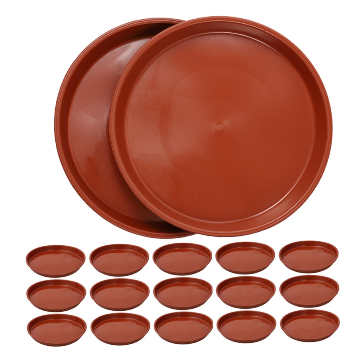 COLLBATH Bandejas para Macetas de Plástico Rojo 25 Piezas Platillos Redondos de 25 CM de Diámetro Colectores de Agua para Plantas Platos de Drenaje para Jardinería Hogar Oficina y