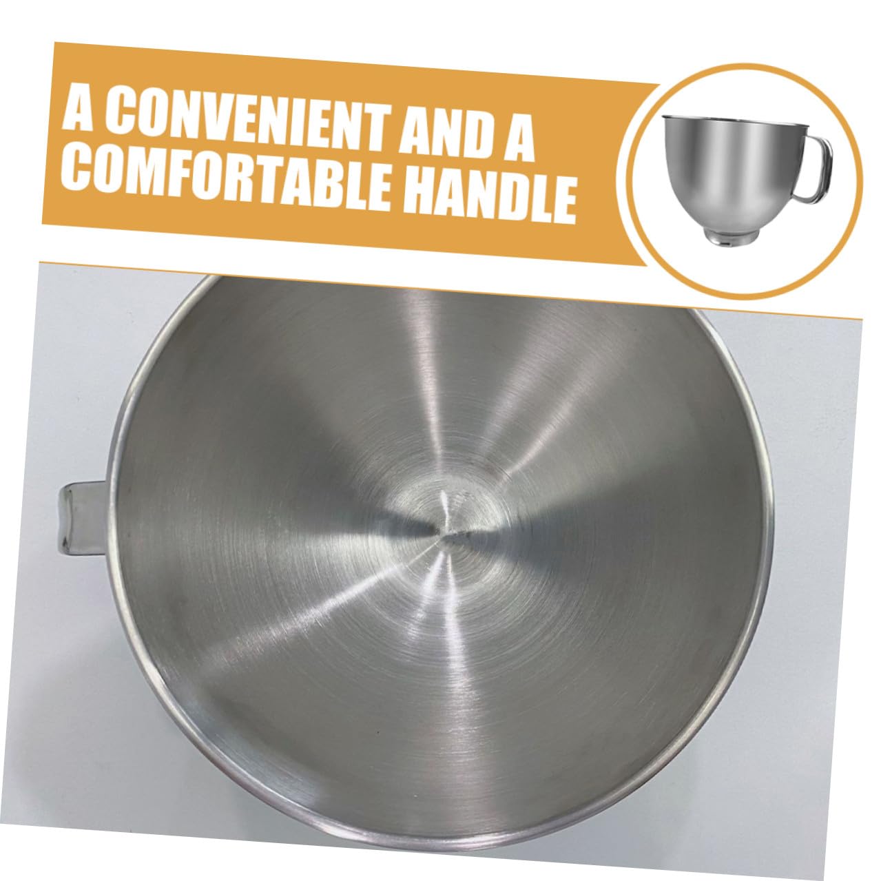 Ciotola per Impastatrice in Acciaio Inox 4,5 l Compatibile con Mixer da Cucina, Ciotola di Ricambio, Accessorio Resistente per Preparazioni Alimentari Domestiche