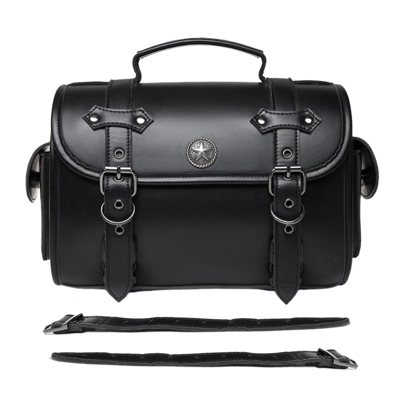 Generisch Borse da sella per moto, borsa per portapacchi con grande capacità, borsa per attrezzi in pelle impermeabile