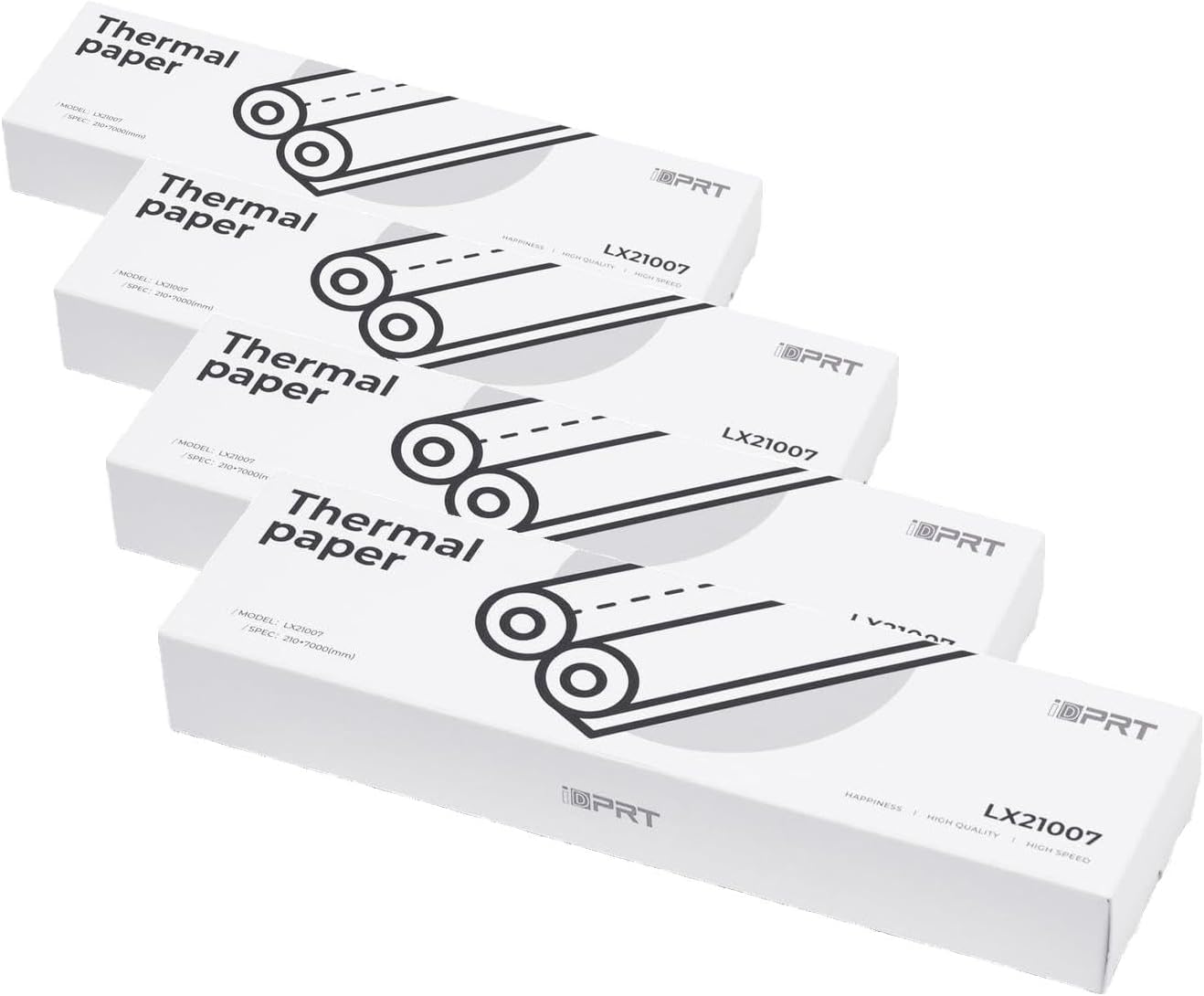 iDPRT A4 Thermal Paper 2 Rolls - 8.3 x 11.7 Inch Thermal Paper(8.3'' Width), Compatible with MT890/HPRT MT810/M08F/ITP01/ITP04, BPA Free&Support Contract, Picture, Etc - 210mm (Pack of 4)