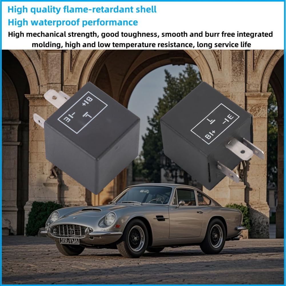 CF13 LED Flasher Relay, 3-Pin 12V 0.02A-20A Electronic Turn Signal Relay, Fix Hyper Flash Blinker for Cars Motorcycles ATVs, Replace CF13 JL-02 EP34 Black.