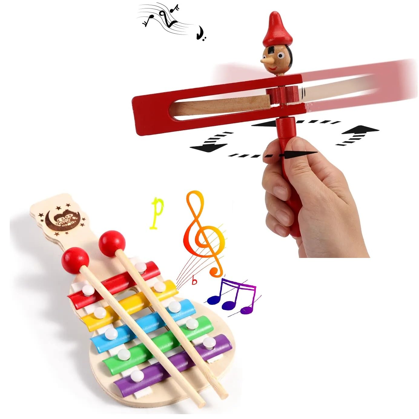 SUPER TOY Baby Wooden Rattle Xylophone Musical Toy for Toddlers Kids Boys and Girls Age 1-6 Years Birthday Gift (B0CVS4JB1Z) Amazon Price History, Amazon Price Tracker