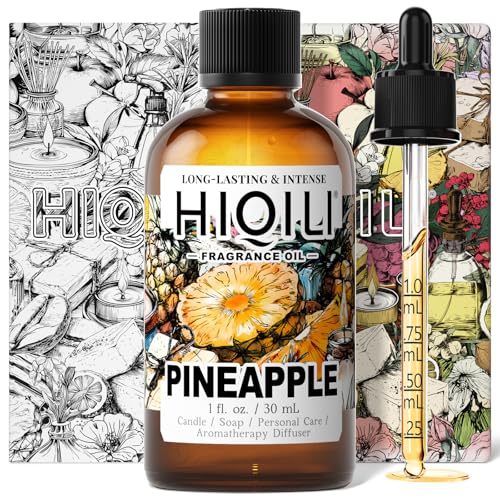 Image of HIQILI Pineapple Fragrance Oil for Perfume & Body Product Making - 1 Fl Oz | Long-Lasting Scent for Essential Oil Diffuser, Soap, Bath Bomb, Candle Making, Bright Scents for Home, Car & Office