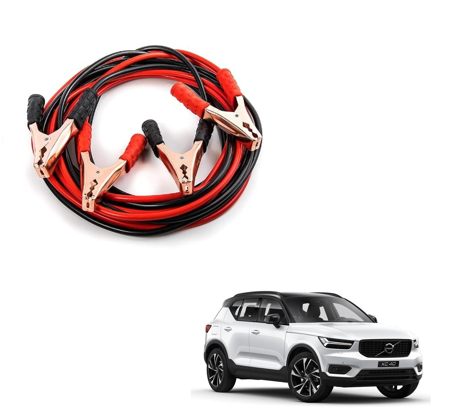 Kozdiko Heavy Duty Auto Jumper Cable Battery Booster Wire Clamp with Alligator Wire Emergency Car Battery Charging Booster Cables Compatibile with Volvo XC40-image-47