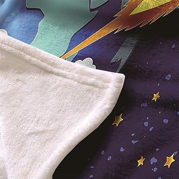 Chickwin Flannel Throw Blanket, 3D Cartoons Print Blanket Microfiber Soft Throw Blanket Lightweight Fluffy Warm Comfortable Blanket for Indoor Bed Sofa Chair (150x180cm,Space Rocket)