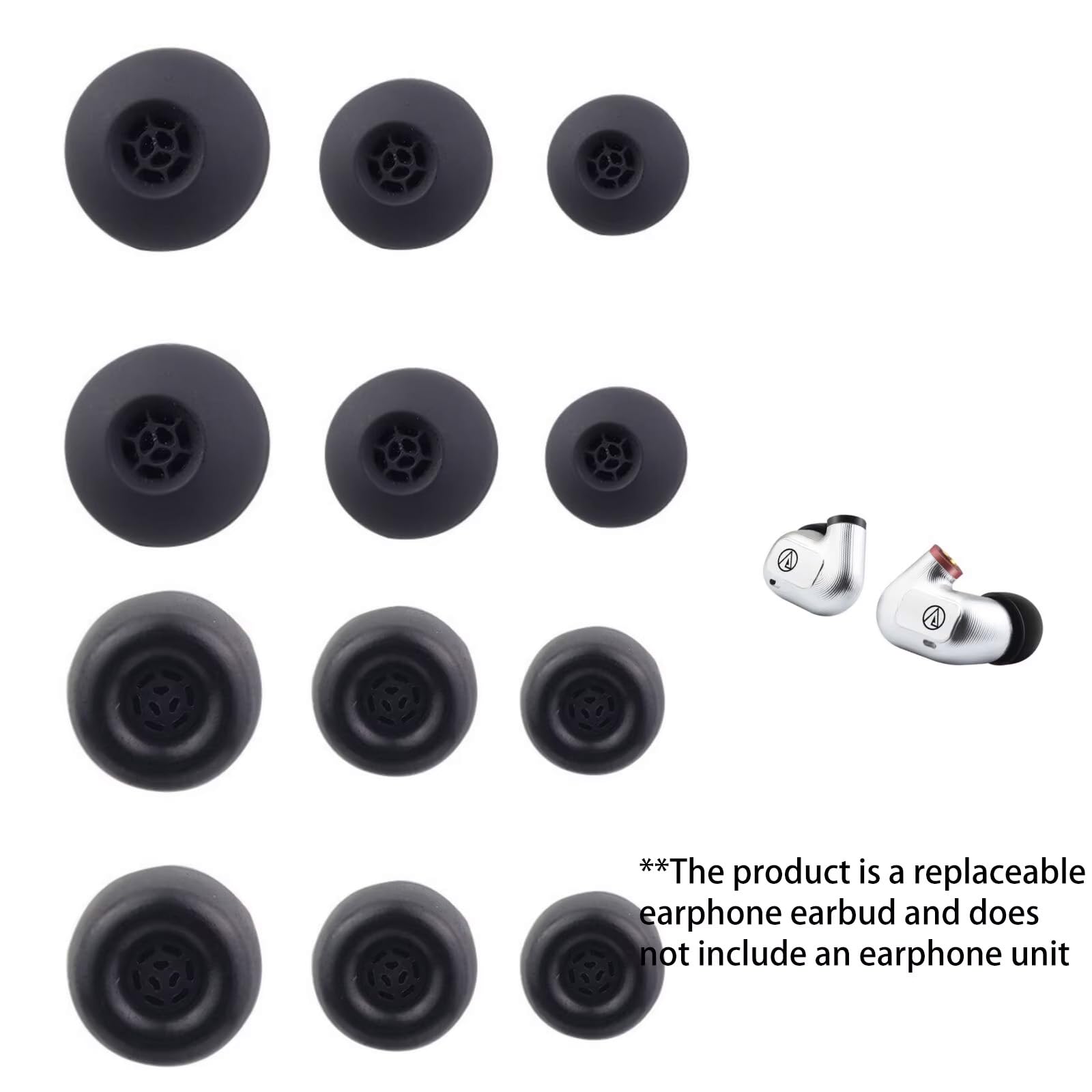 OKCSC Bouchons d'oreille en mousse à mémoire de forme en silicone pour écouteurs Sennheiser IE900, IE200, IE300, IE600, IE400