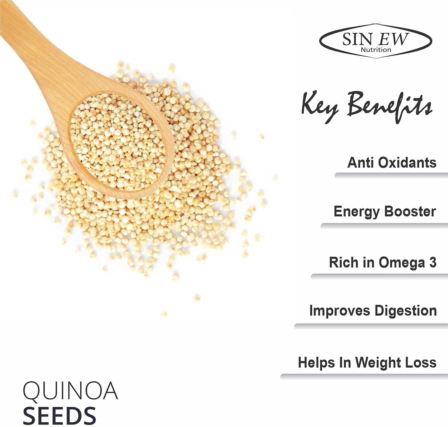 Sinew Nutrition Quinoa 800g Gluten Free White Quinoa Seeds, High in Protein, Fibre and Iron