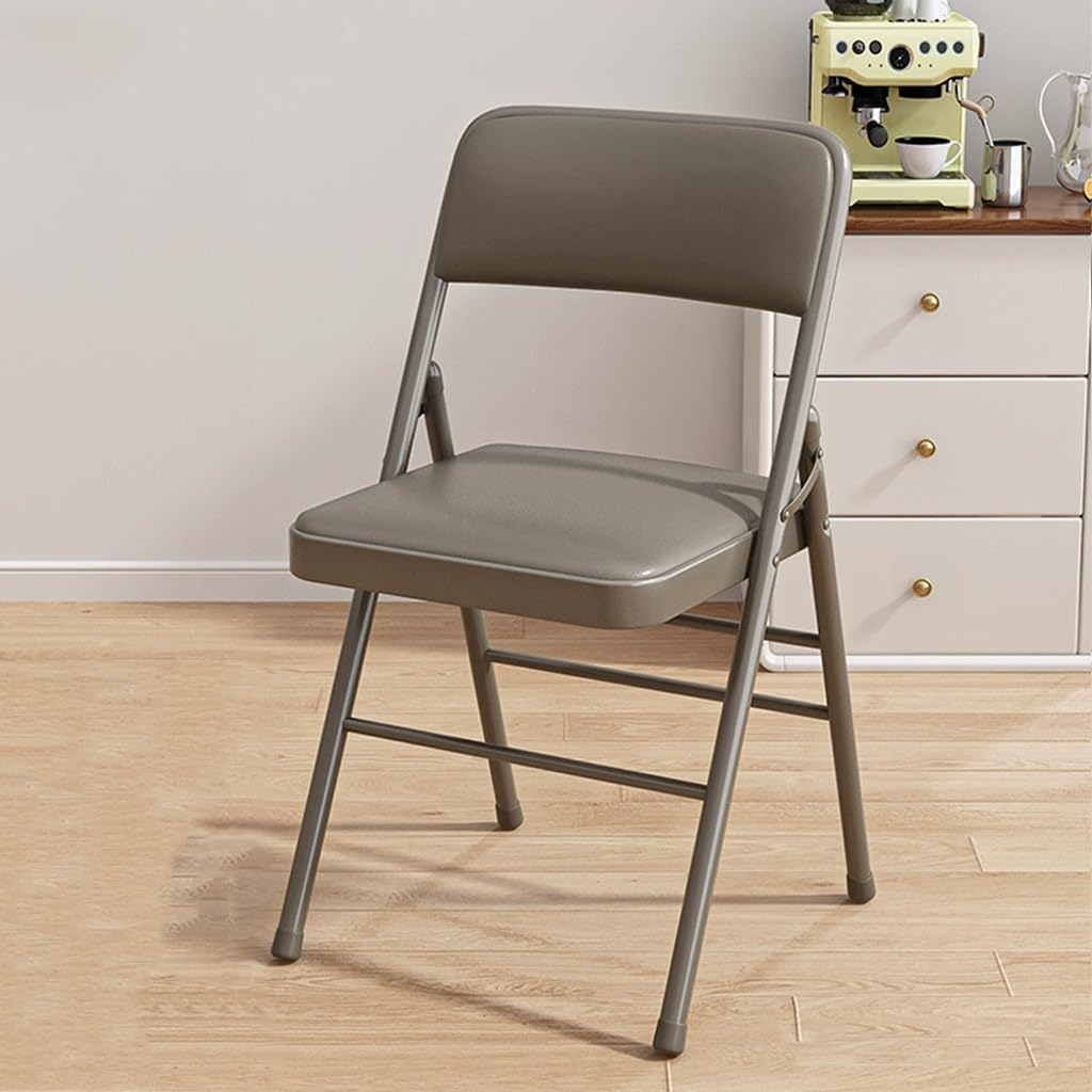 Easy Storage Foldable Chair,Home Study Chair Desk Chair,Indoor Comfortable Metal Chairs for Events Office Wedding Party,Stackable Chairs(Camel)