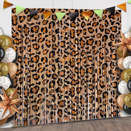 Cortinas Franja Metalizadas Animal Print 2 Pack 100x200 cm miniatura 1