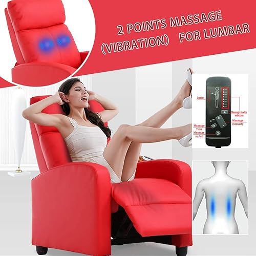 Miniatura 10 de Silla reclinable de masaje para sala de estar, sofá individual, silla de lectura ajustable, moderna y ergonómica reclinable, silla de club, asiento
