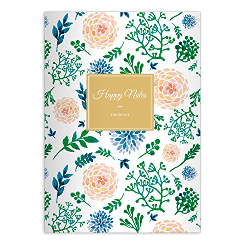 Kartenkaufrausch 8 personalisierte, Blüten reiche Notizheft DIN A4...