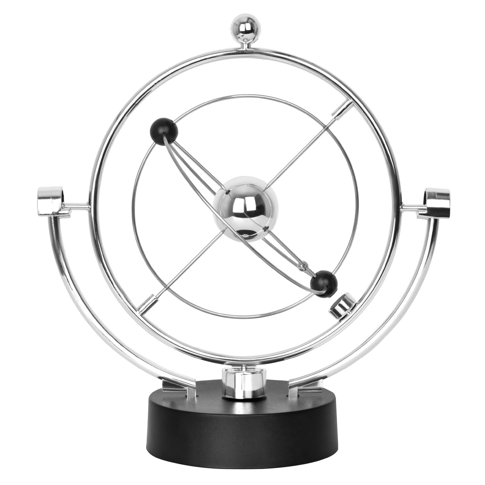 vrbabies Perpetual Motion, USB Plug in Creative Art Asteroid, Electronic Rotating Swinging Celestial Body Model Desk Toys for Home Desktop Decoration Ornaments, Silver