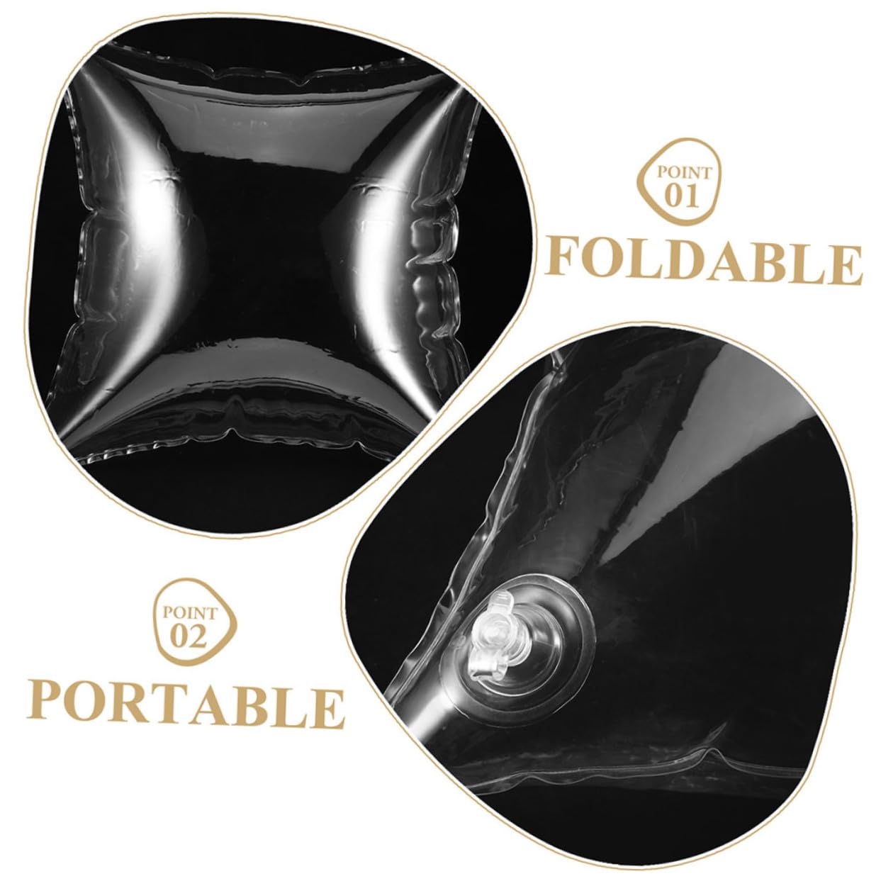 ABOOFAN Oreiller de Soutien Lombaire Gonflable en PVC, Pliable pour Camping