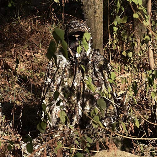 Tongcamo Hunting Ghillie Suit Poncho 3D Bionic Leafy Camouflage Clothing for Jungle Hunting, Wildlife Photography, Bird Watching,Halloween, Shooting