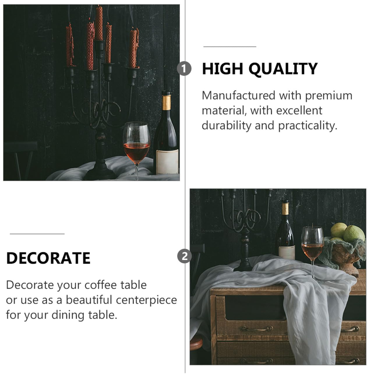 TOPBATHY 1Pc Candeliere 5 Bracci Supporto Di Decorazione Di Cerimonia Nuziale Finiture In Metallo Tealight Supporto Di Vitnage Tealight Titolare Decorazione In Metallo