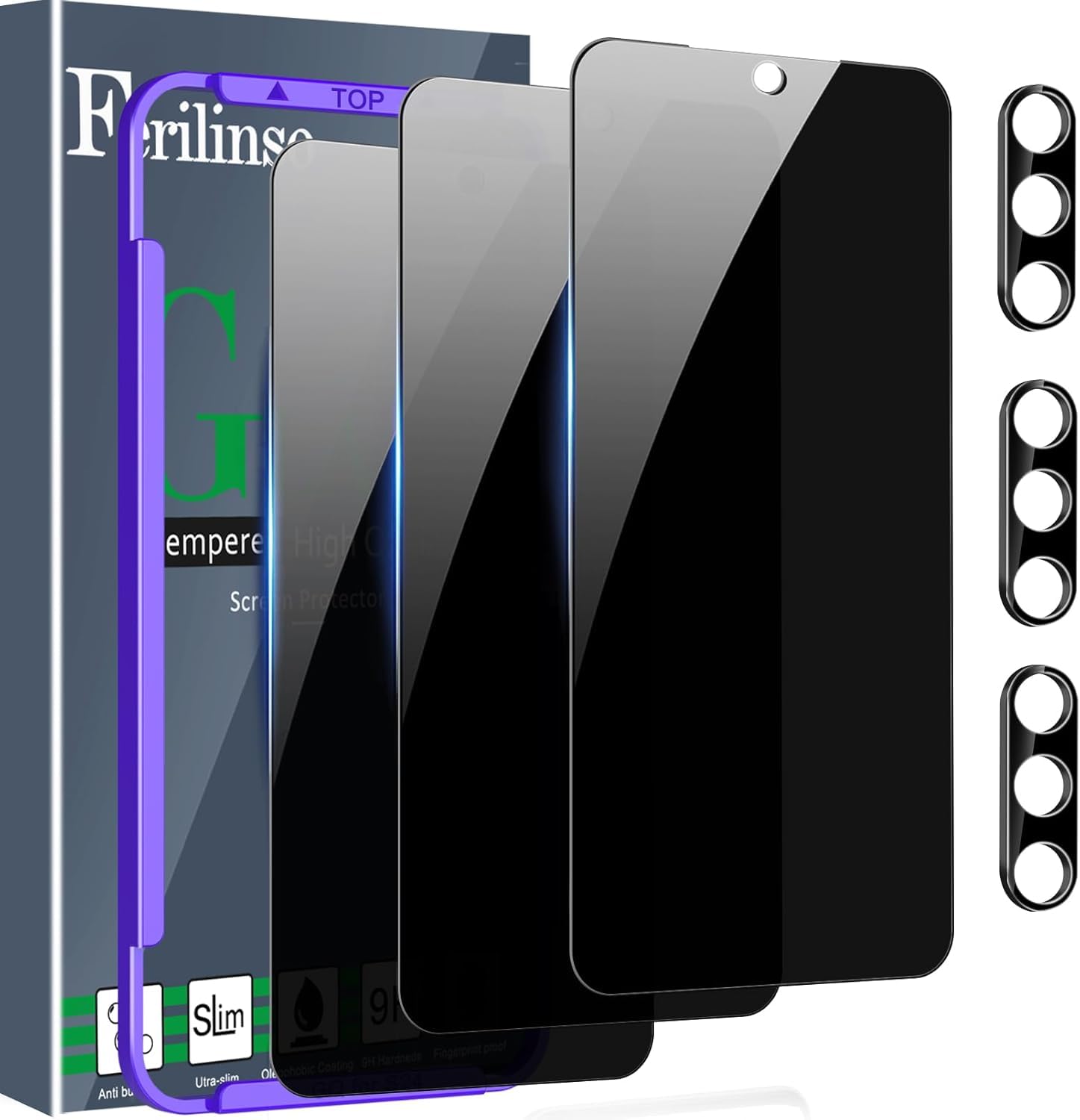 Photo 1 of Ferilinso 3 Pack Privacy Screen Protector for Samsung Galaxy S25 PlusPNPMGP7025356