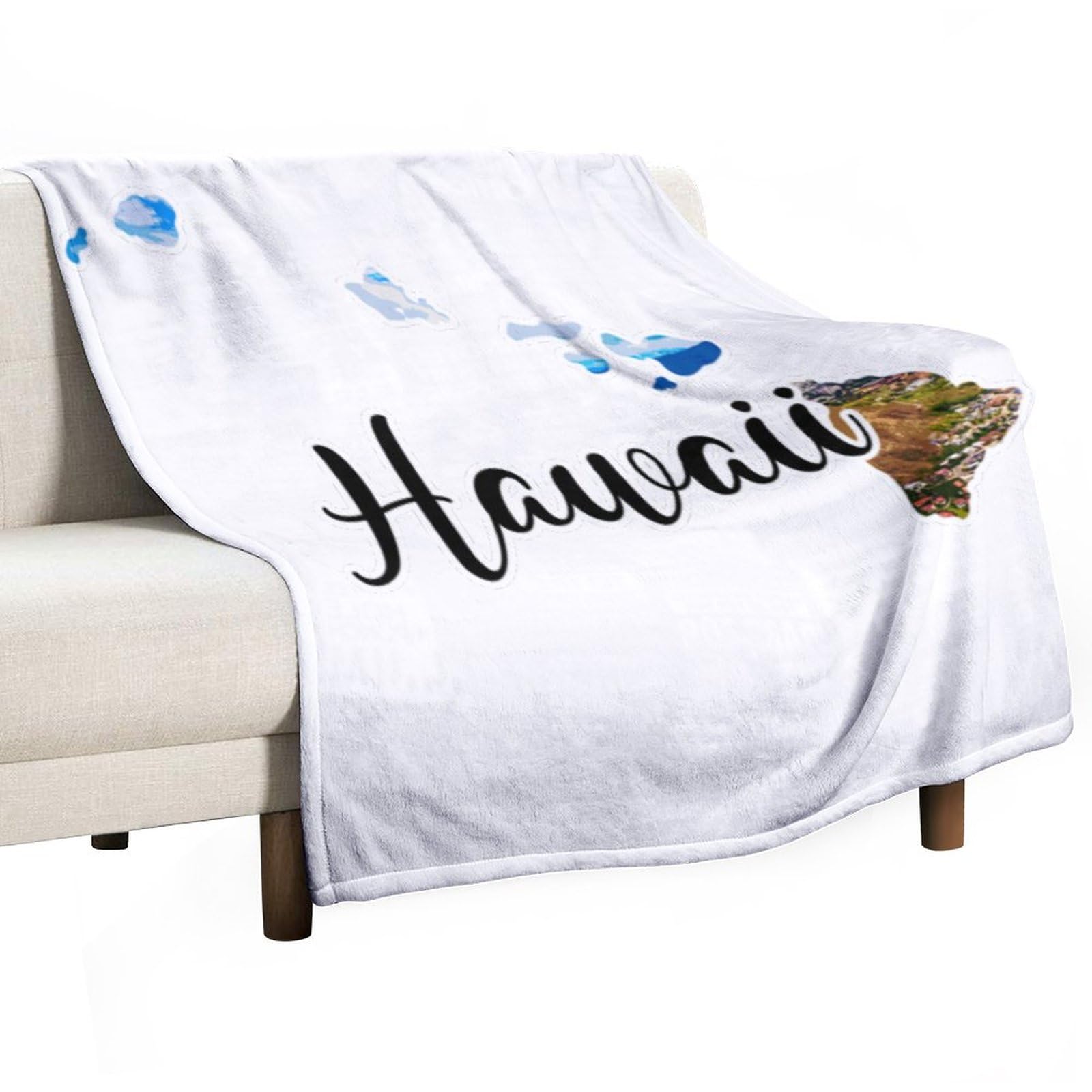 Plaid hawaïen pelucheux en flanelle polaire supérieure avec impression artistique