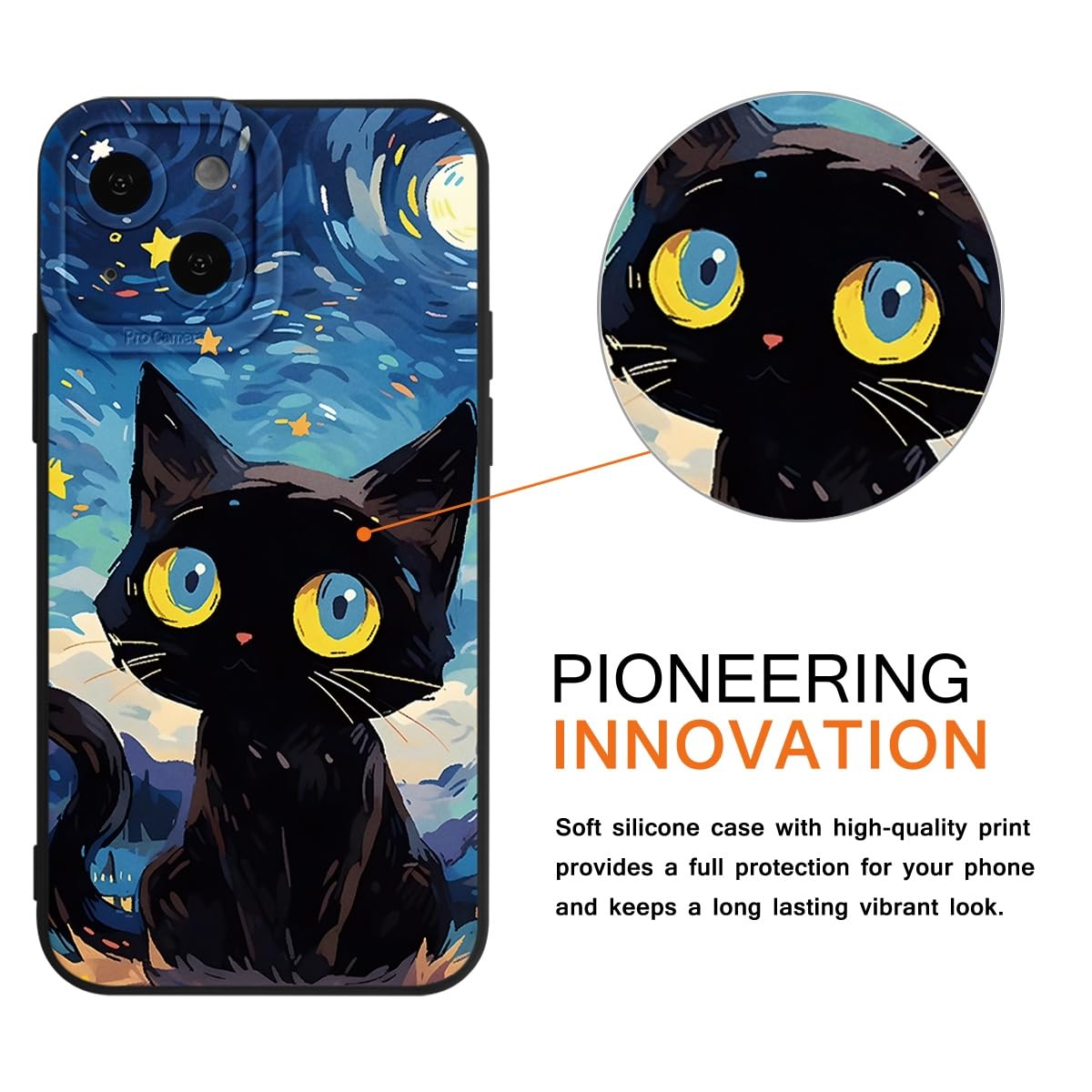 PanXCase Cover per Xiaomi Redmi Note 11 4G / Redmi Note 11S 4G - Custodia Silicone Sottile Elegant Disegni Morbida Leggera, Protezione Fotocamera Antiurto Antigraffio Case (Nero