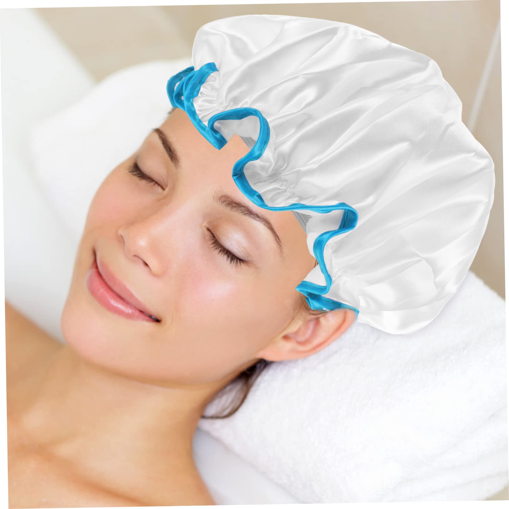 Healeved 8stücke Wiederverwendbare Duschhaube Wasserdichte Elastische Badekappen Für Damen Und Für Make-up Und Lagige Satin-badekappen