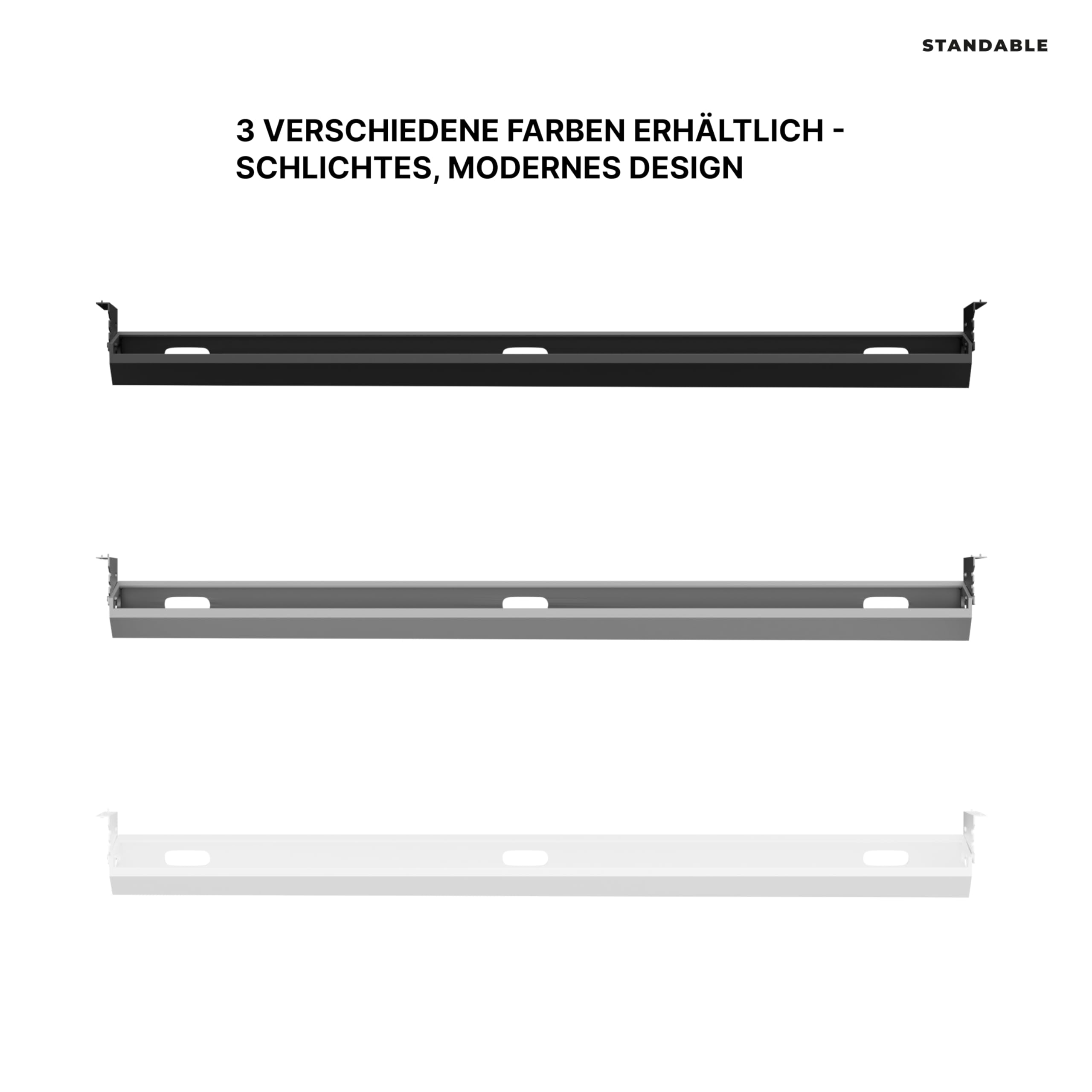 Kabelwanne FLIP I Kabelkanal Schreibtisch in 117 x 15.5 x 8 cm I Halterung für optimales Kabelmanagement Schreibtisch I Kabelkanal Tisch I Cable Management einfache Montage