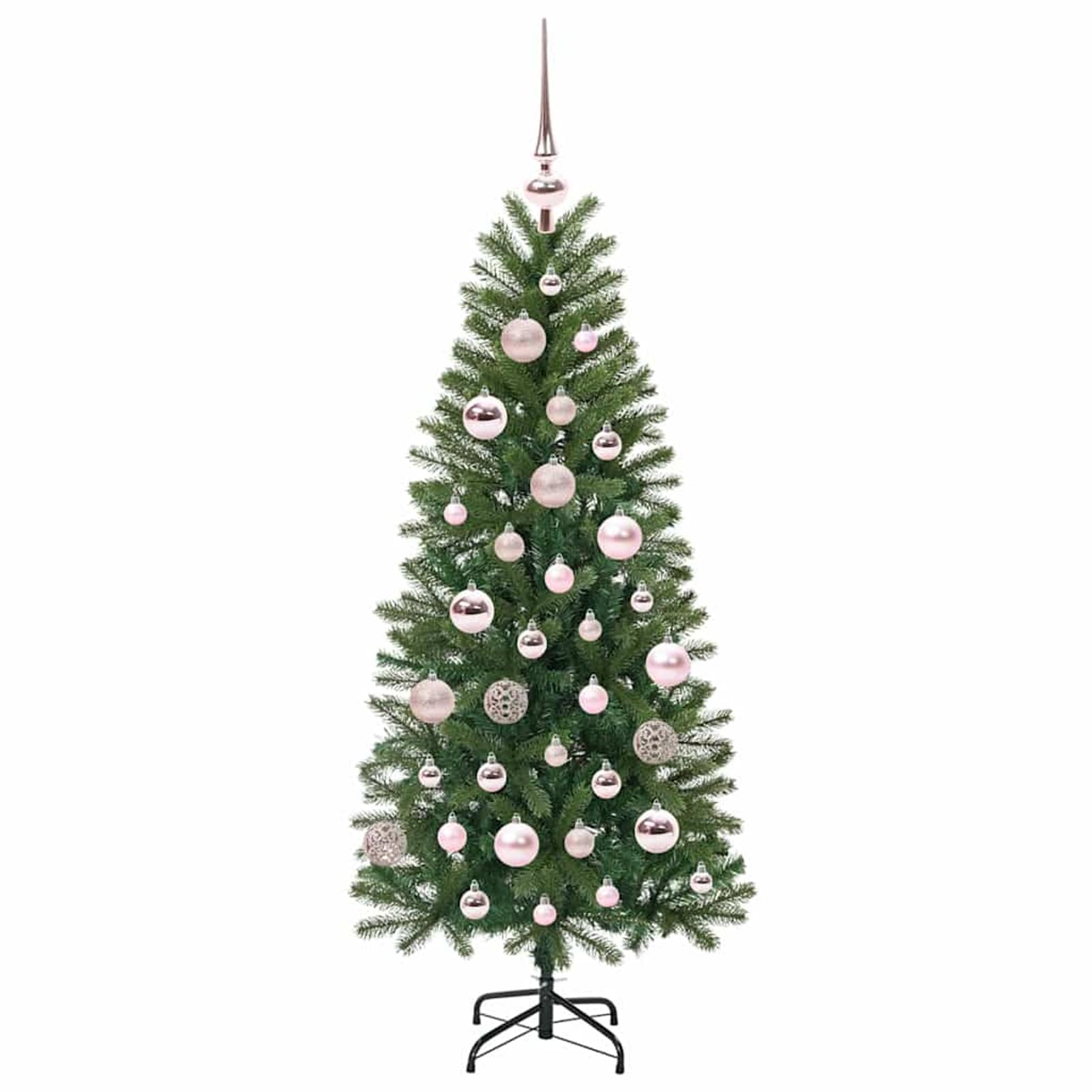 Albero di Natale artificiale, con 150 LED, Verde, 120 cm, PE e PVC, per decorazione festiva, stanza, balcone, atmosfera accogliente, tema natalizio, occasioni festive, decorazione interna esterna, lin