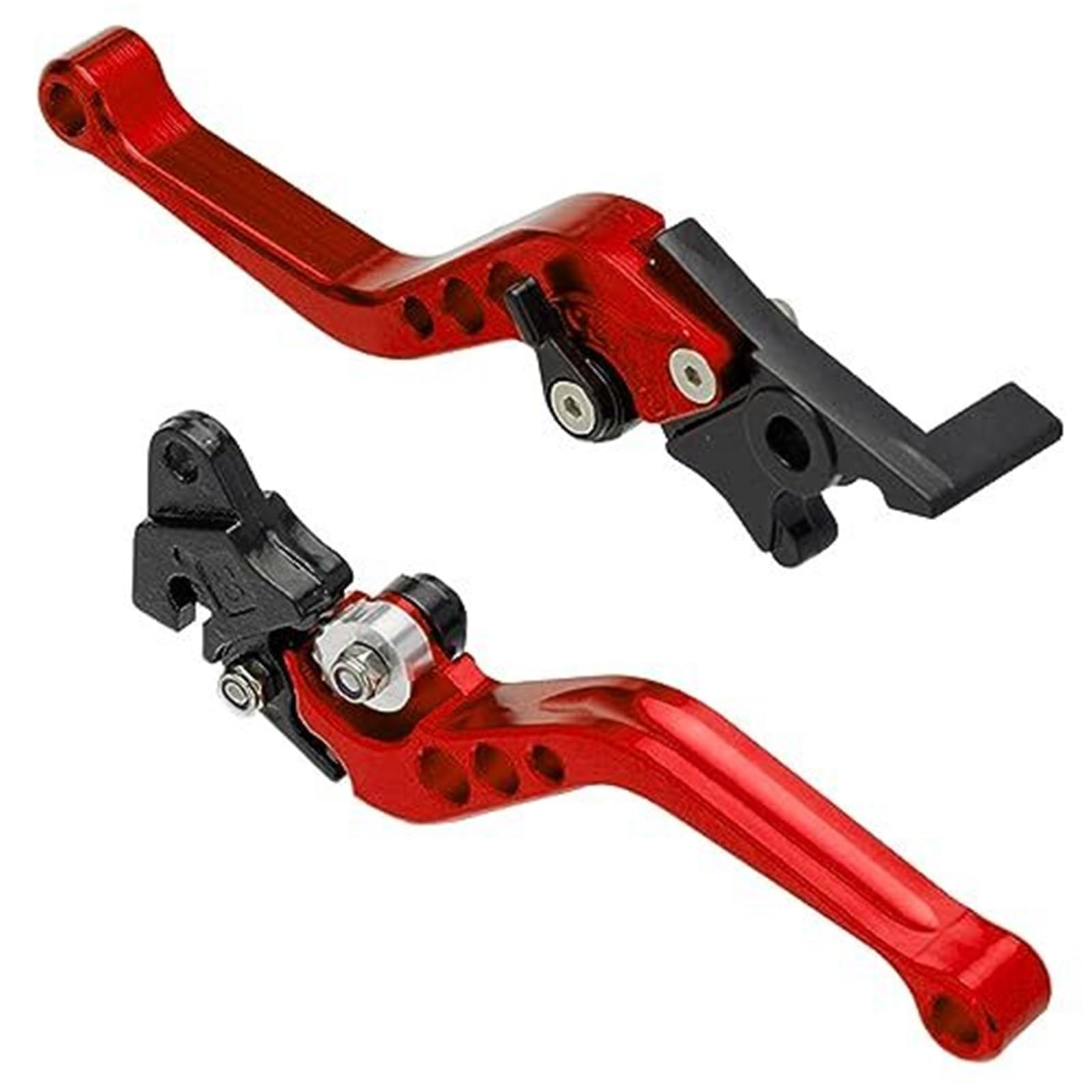 FLBZBLKASL Motorcycle Short Brake Clutch Levers 1 Pair Motorcycle Break Clutch Levers Adjustable 7/8" Motorbike Brake Handle Lever 22mm Handlebar CNC Aluminum Drum Disc Motor Scooter