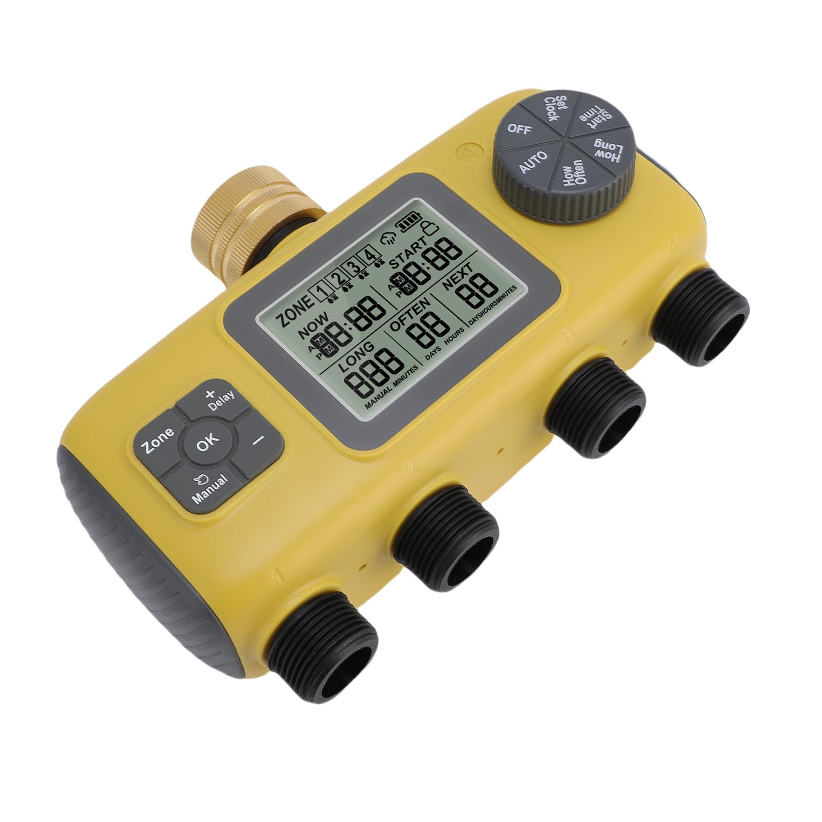 Sonew Timer di Irrigazione Programmabile a 4 Zone con Ritardo Pioggia e Blocco per un'Irrigazione Efficiente del Prato