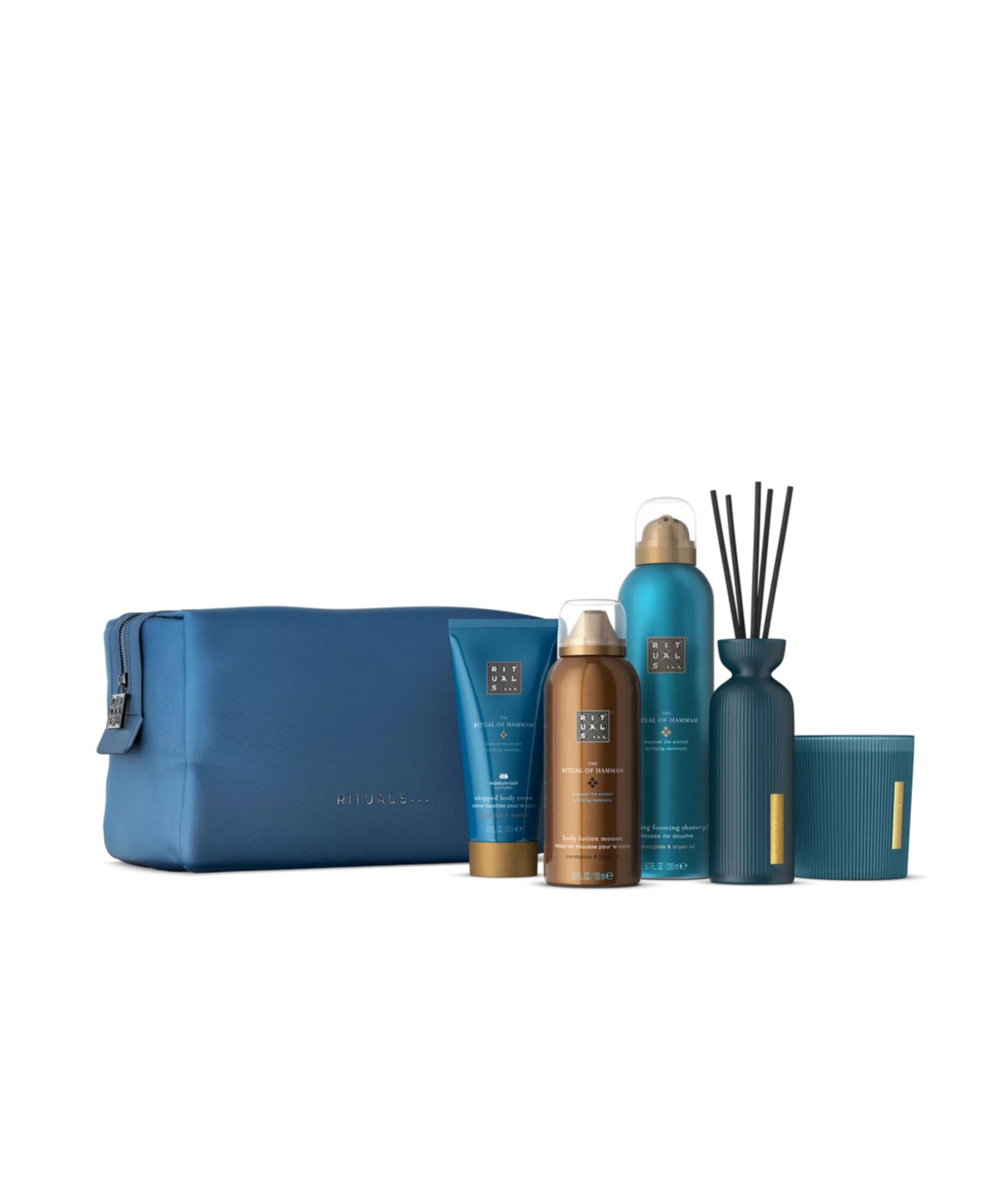 RITUALS The Ritual of Hammam Small Coffret cadeau – Produits pour la maison et les soins de la peau enrichis en eucalyptus, huile d'argan et romarin – Pochette de bain réutilisable avec propriétés