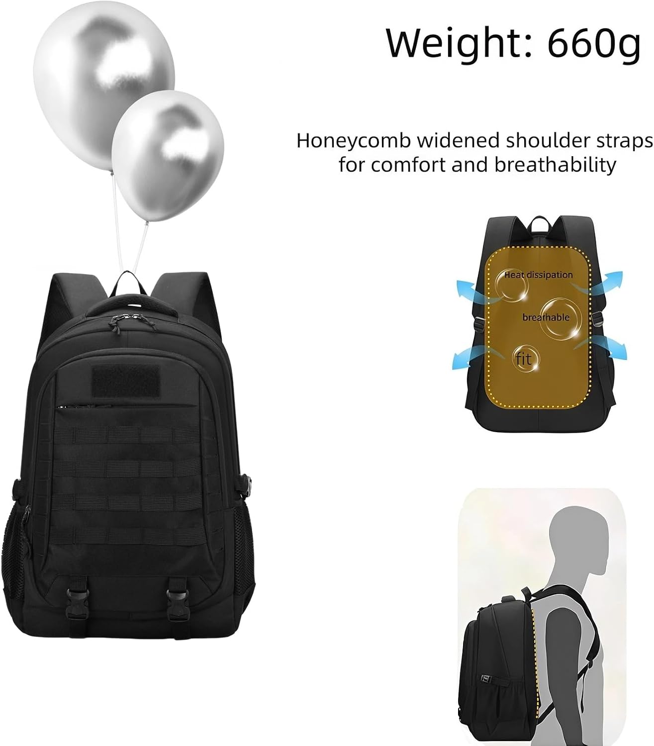 Tactical Military MOLLE 32L Daypack for Camping,Hunting, Fishing & Travel | Water & scratch resistant fabric, reinforced stitching,MOLLE design, hook-loop panel for accessory mounting