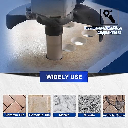 Miniatura 2 de SHDIATOOL Brocas de fresado de dedo de diamante para ampliar y dar forma a agujeros existentes biselado redondo de 1-18 pulgadas para azulejos,