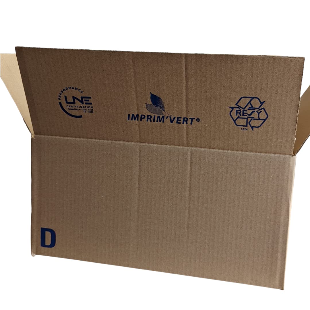 Lote de cajas de cartón para envíos o mudanzas, 40 x 30 x 20 cm, fabricado en Francia, color marrón