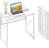 Elephance Folding Desk Writing Computer Desk for Home Office, No-Assembly Study Office Desk Foldable Table for Small Spaces