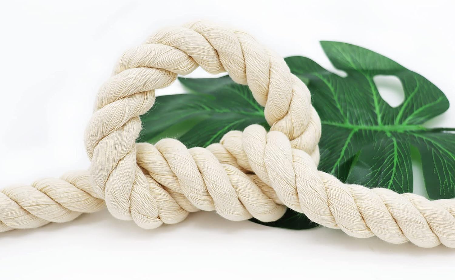 Thick Cotton Rope 1.25 inch × 25 feet Tug of War Rope - Twisted Cotton Rope for Swing Hanging Crafts Outdoor - White
