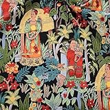 Poids : environ 305 g/m Tissu en coton vintage extensible satiné à coudre pour vêtements, robe, matelassage, poupées faites à la main par demi-mètre (noir)