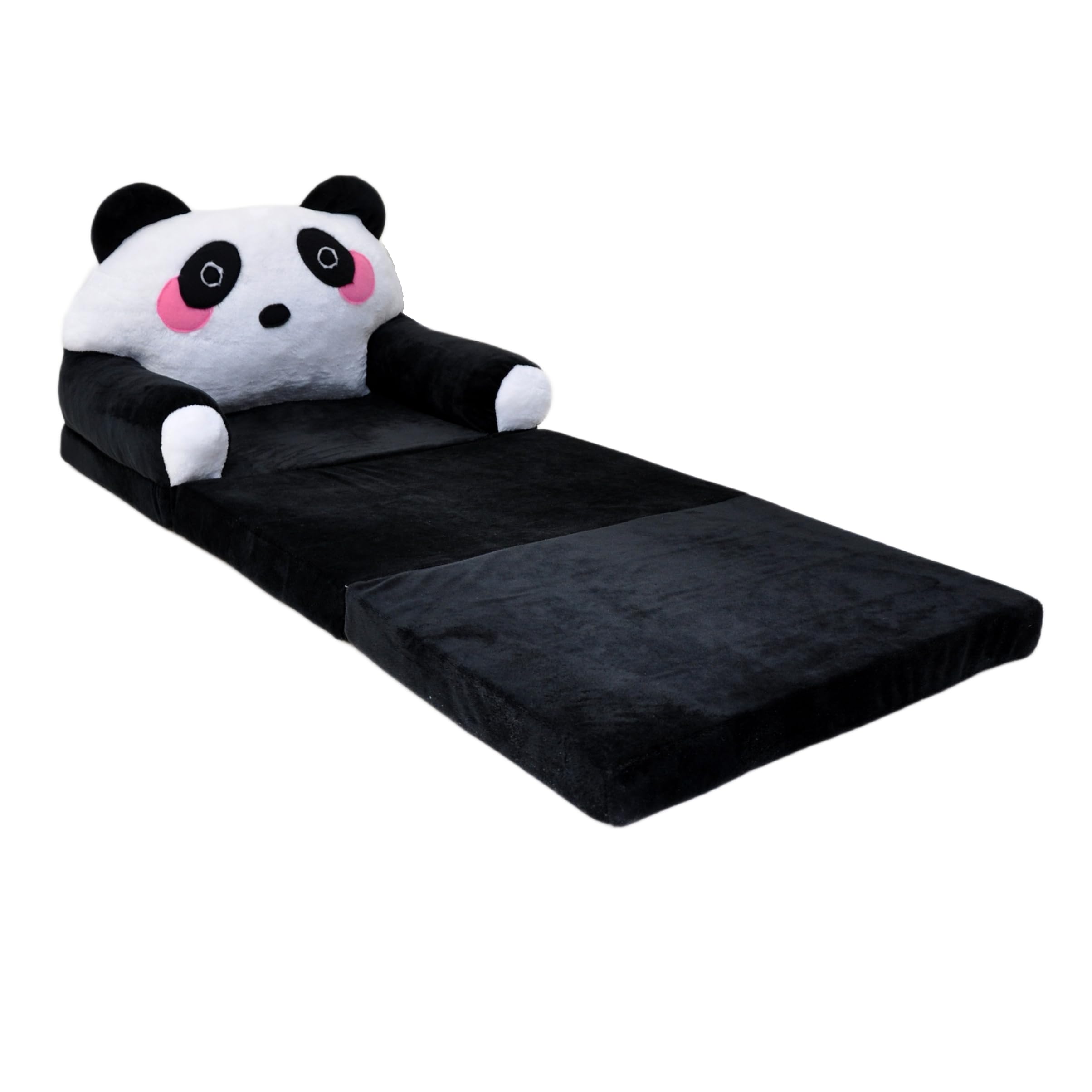 Fauteuil pour Enfant, Mini Fauteuil Pliable 2 en 1, Chaise Douillette en Peluche avec Matelas, canapé lit pour Chambre d’Enfant (Panda)