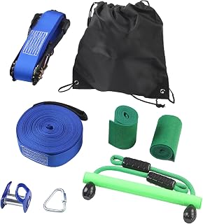 Backyard Zipline Kit Zip Lines for Kids and Adults with Monkey Bar | Safe Slackline Obstacle Courses for Backyard Playground Entertainment, Age 5+ Fovolat