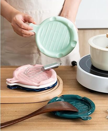 Miniatura 4 de Soporte para cuchara para estufa, soporte grande de cerámica para encimera de cocina, soporte para utensilios para espátulas y cucharas, decoración