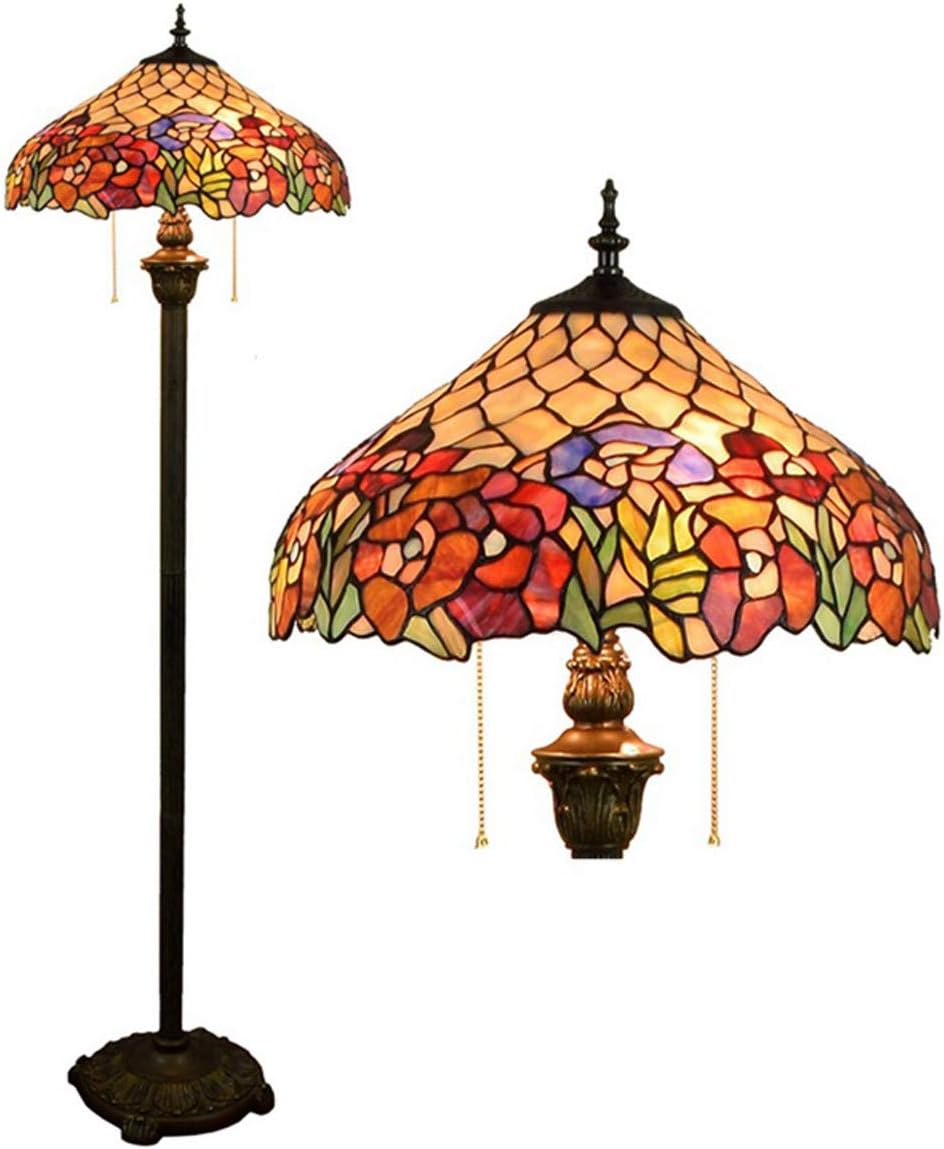BTZHY Tiffany Style Floor/Table Lamps,Tiffany-Style Roses Floor Lamp ...