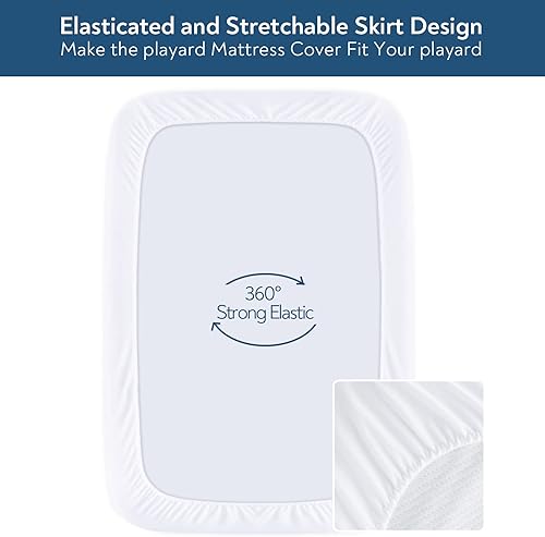 Miniatura 5 de Múltiples tamaños (16 tamaños), funda de colchón para Pack n PlayNursery Center, protector de colchón impermeable, superficie acolchada de rizo de