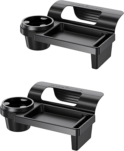 Miniatura 1 de GDQ Organizador de ventana de coche (paquete de 2)  Soporte de taza multifunción con clip y soporte para teléfono  Sin taladro, ajuste universal