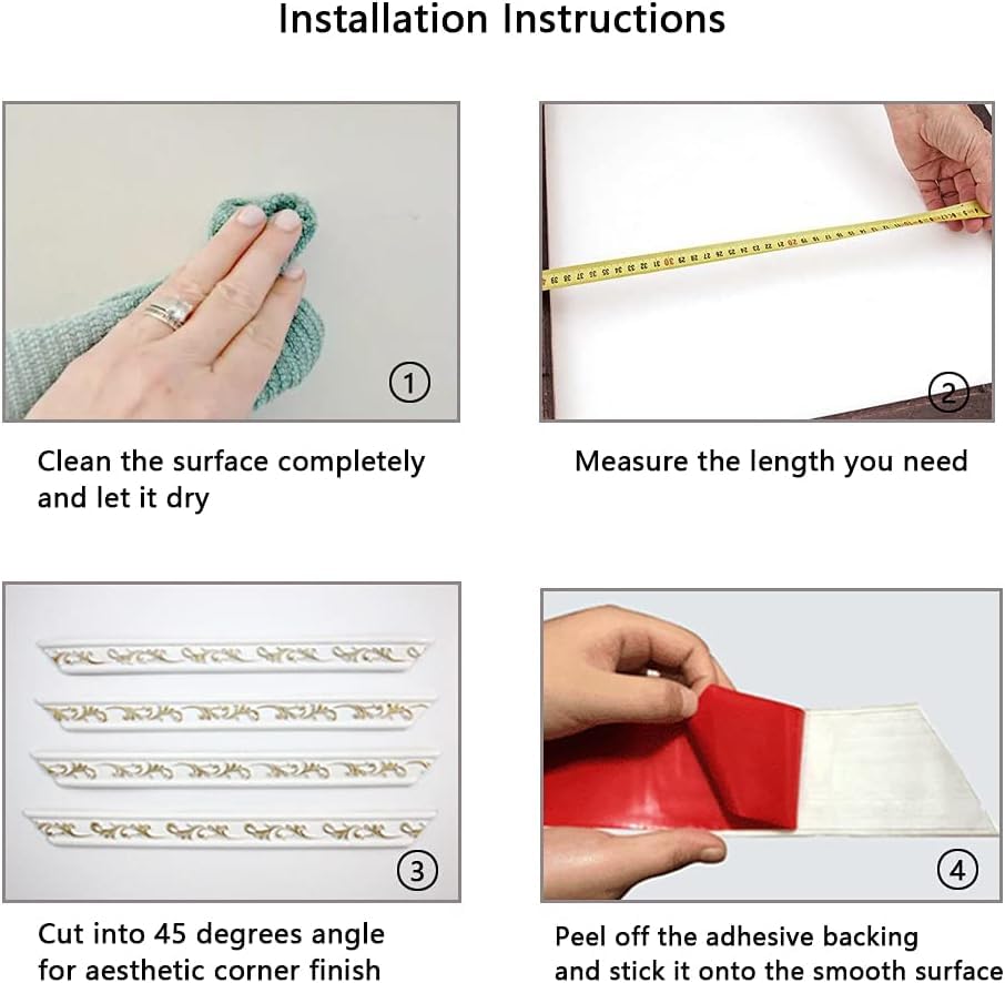 Garniture de moulage autocollante pour masquer les fissures de plafond - 4