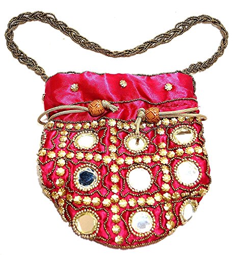 Pochette Potli Bags Purpledip petit sac à main cordon de serrage