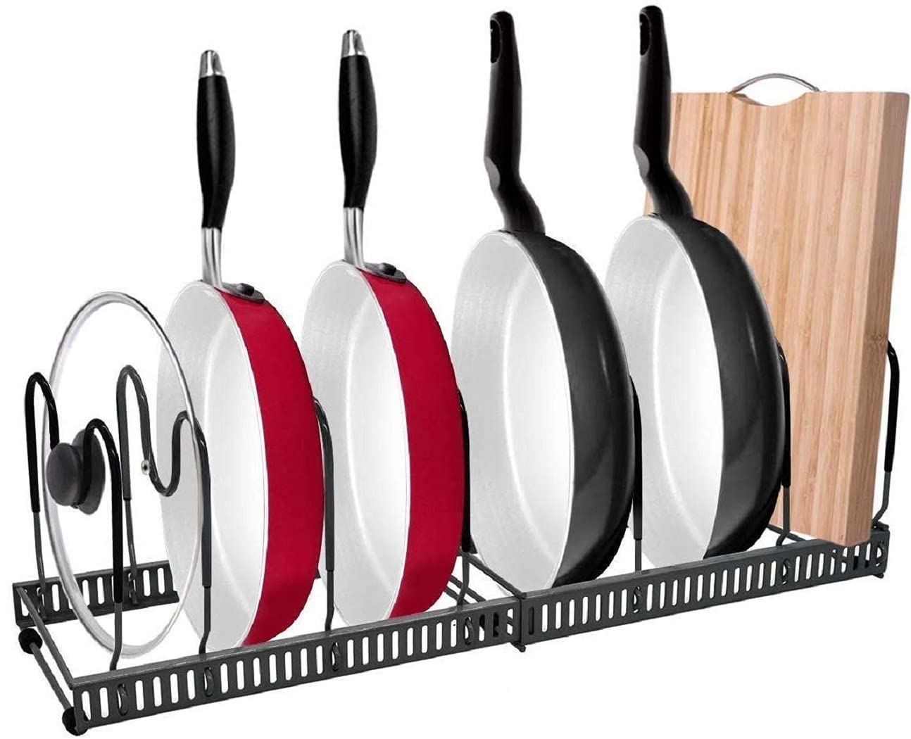 Buy Callas Expandable Cast Iron Pan Rack Organizer, 7 Pot Lid Holders