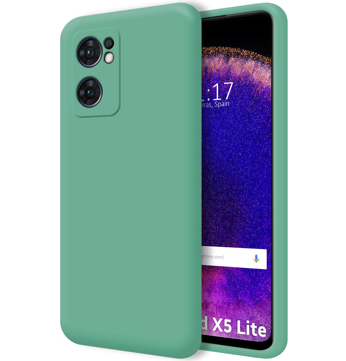 Tumundosmartphone Silicone Liquid Ultra Soft Case for Oppo Find X5 Lite 5G Colour - Green