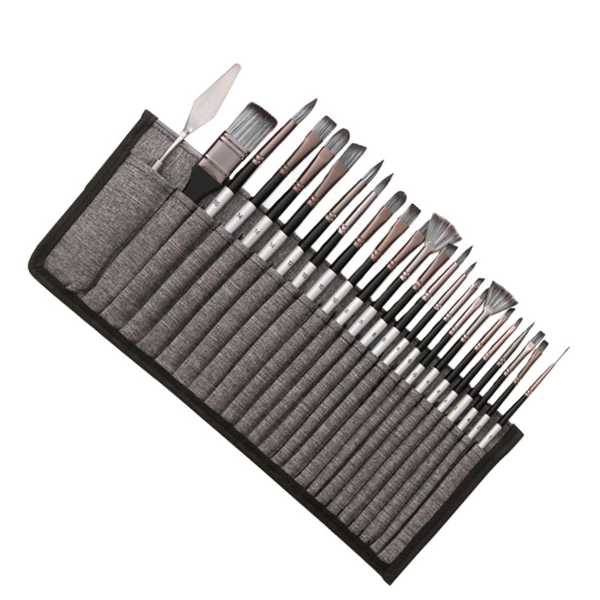Kit de 24 Pinceaux de Peinture en Nylon avec Paquet, Ensemble Polyvalent pour Dessin à Peindre et Dessin à L'aquarelle, Forme Simple et Style Élégant