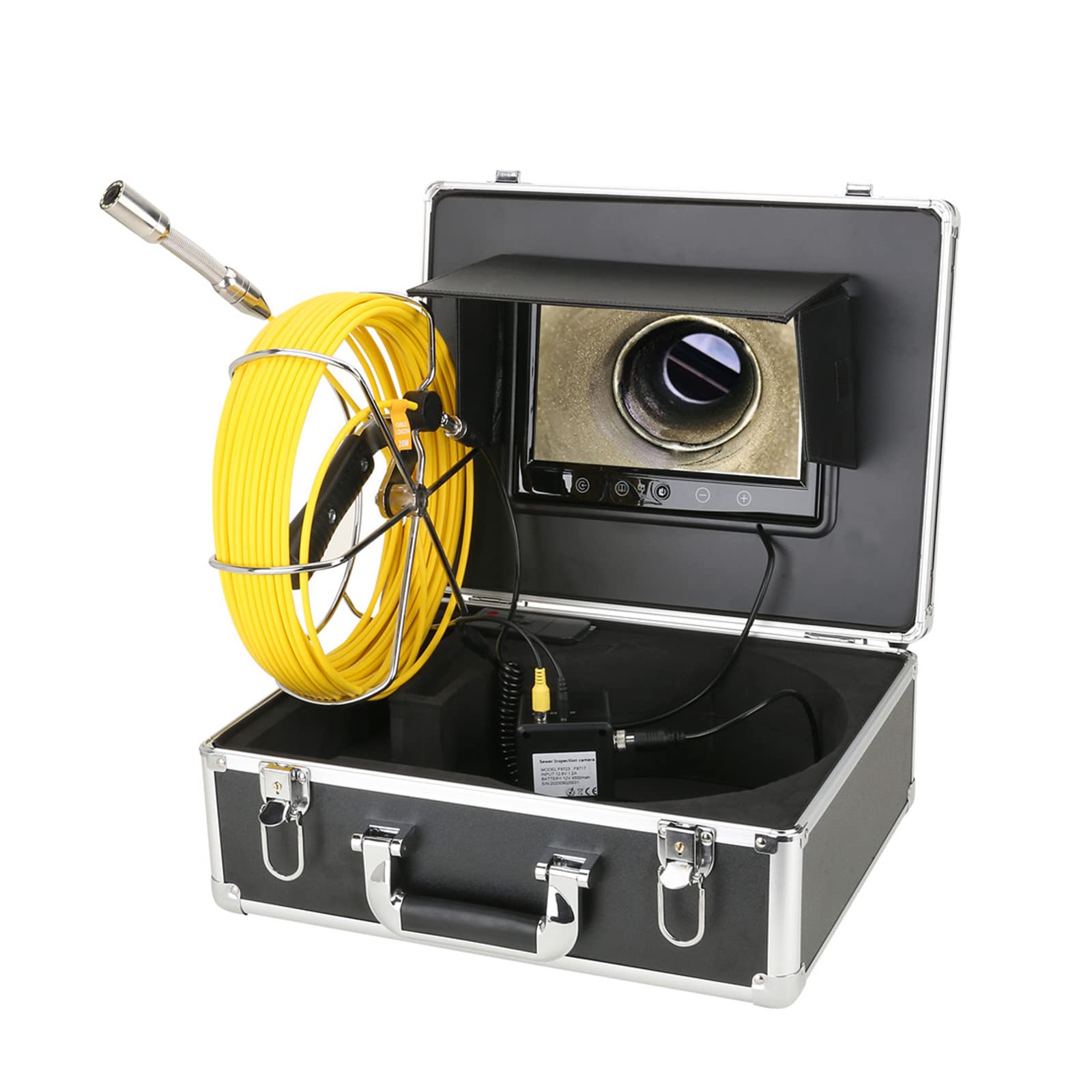 YNIYUJKL Industrial Pipeline 20M-50M 9 Inch Wireless Wifi Pipeline Inspection Camera, 22Mm Sewer Camera 1000Tvl Pipeline Inspection Equipment With 12 Led Lights,50M