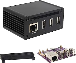 Geekworm for Raspberry Pi Zero 2 W Case Heatsink, M200-K Gigabit Ethernet Expansion Board 3-Port USB HUB with Aluminum Alloy Case&Heatsink for Raspberry Pi Zero 2W/Zero W (Not inlcude Raspberry Pi)